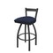 Holland Bar Stool Co 30" Low Back Swivel Bar Stool, Pewter Finish, Graph Anchor Seat 82130PW014 - alternate 1